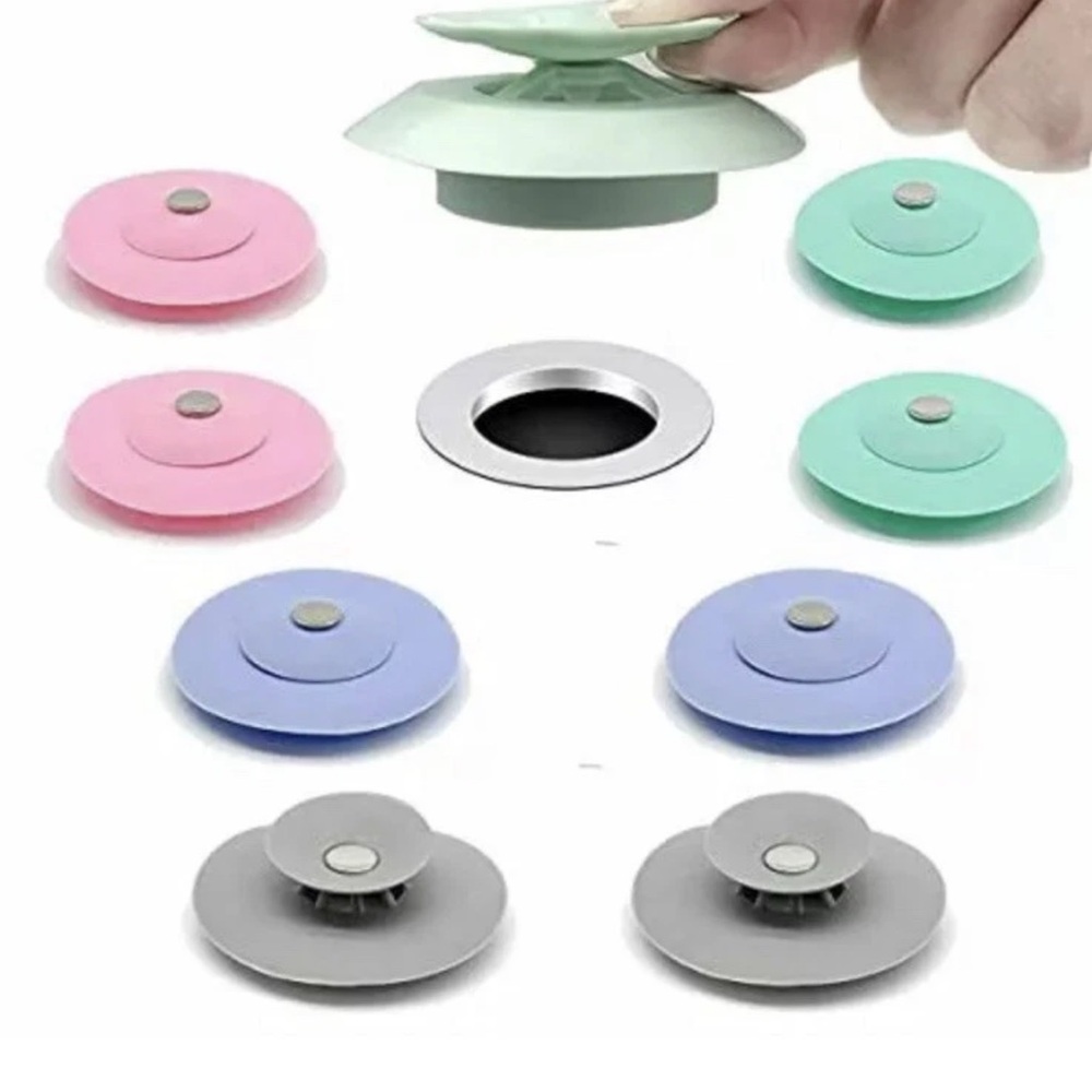 Bathtub Stopper Plug Silicone Bathtub Drain Cover, Fiying Saucer  2 In One Pack